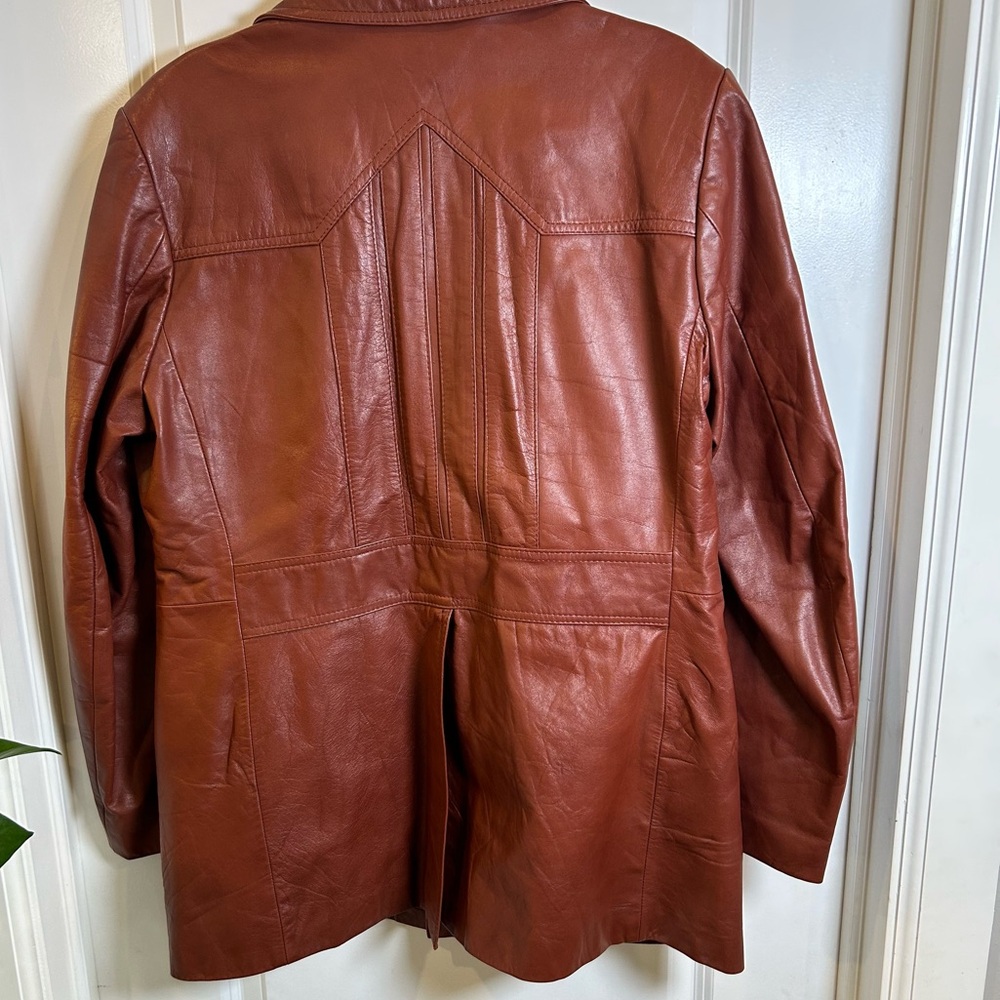 Vintage Leathers by Jeffery Men’s Brown Leather Jacket‎ Size 42 - Picture 4 of 13